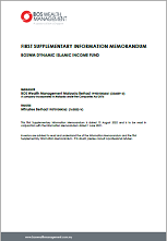 First Supp IM_BOSWM Dynamic Islamic Income Fund First Supp IM_BOSWM Dynamic Islamic Income Fund