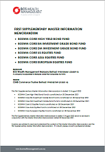 First Supp MIM_BOSWM Core Series Funds (6 Funds)