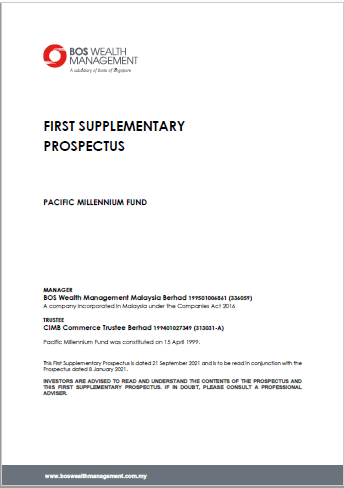 FIRST SUPPLEMENTARY PROSPECTUS OF PACIFIC MILLENNIUM FUND